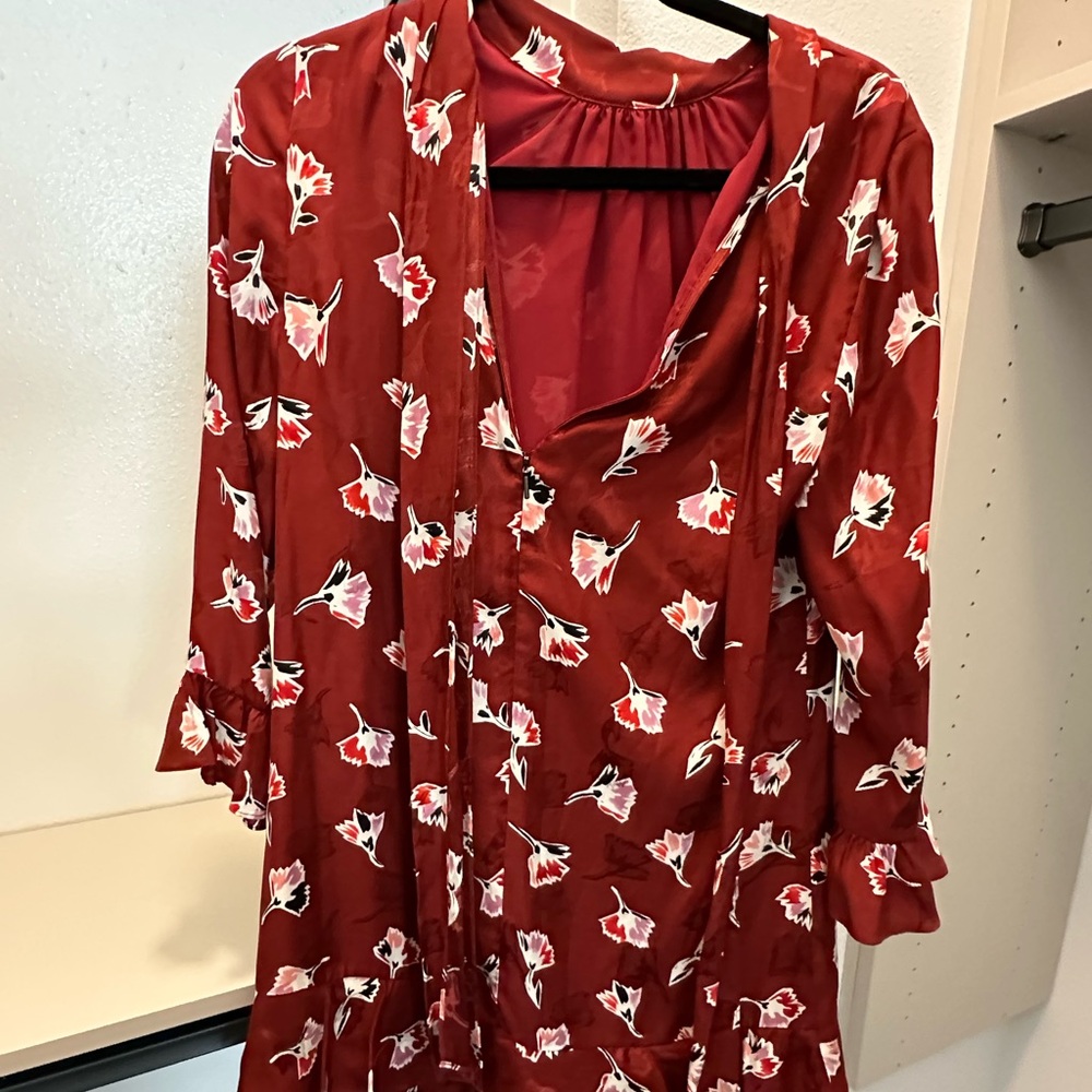 Rebecca Taylor Red Long Sleeve Sundress